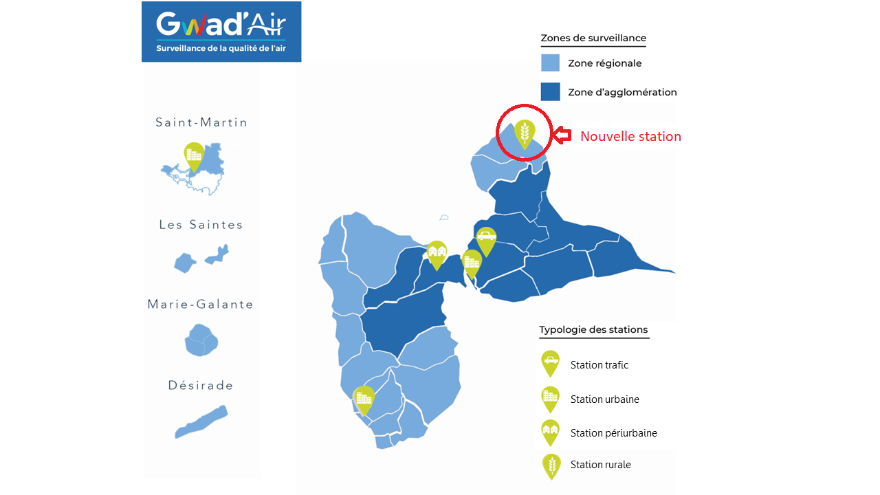 Carte des stations Gwad'Air